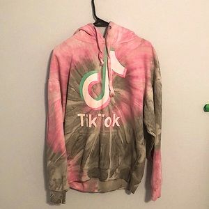 Pink and grey tik tok hoodie